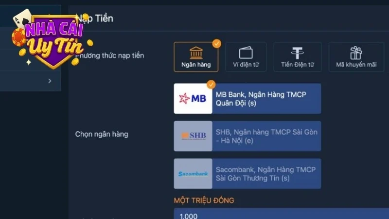 Nạp tiền 33win