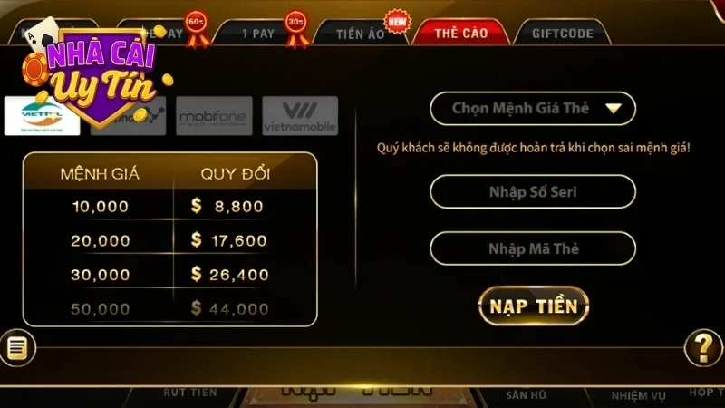 Nạp tiền Go88